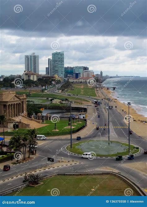 Aerial View of the Capital of Sri Lanka - Colombo. View in Cloudy ...