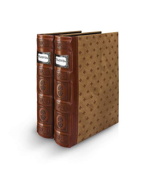 Bellagio-Italia Tuscany CD/DVD Storage Binder - Cognac Brown - Leather - 96-Disc Capacity ...