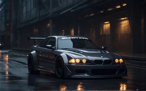 Cinematic shot Dark BMW M3 GTR HD wallpaper download