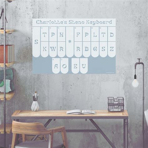 Personalized Steno Keyboard Poster for Home Office, Gift for Court ...