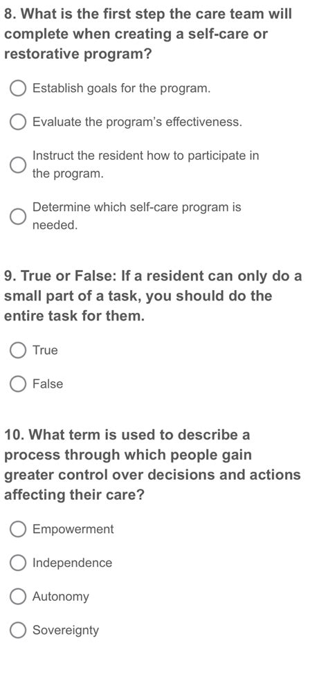 Solved: What is the first step the care team will complete when ...