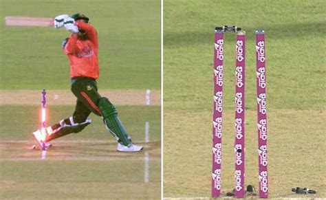 Taskin Ahmed Hits Six but Breaks Own Stump in Bizarre End to BAN vs WI ...