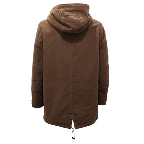 7223AI giubbotto parka uomo OFFICINA36 man padded fustian jacket brown