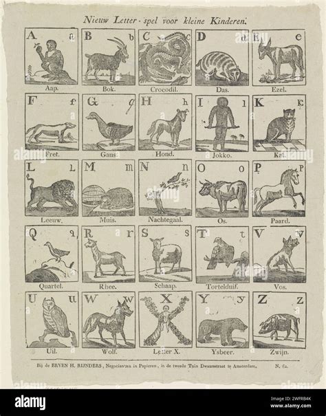 New letter game for small children, 1800 - 1854 print Leaf with 25 ...