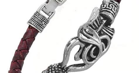 Rhodium Plated Trishul Snake Damroo Leather Bracelet For Mens Price ...