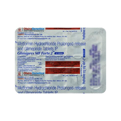 GLIMESTAR M2 FORTE TABLET 30'S, Price, Composition & Generic ...