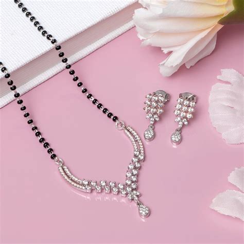 Harmony in Duality Dual Tone CZ 925 Sterling Silver Combo Mangalsutra ...