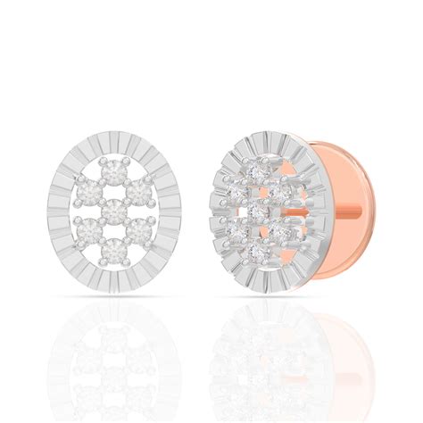 Shimmering Grace Oblong Gold Studs 18K – WHP Jewellers