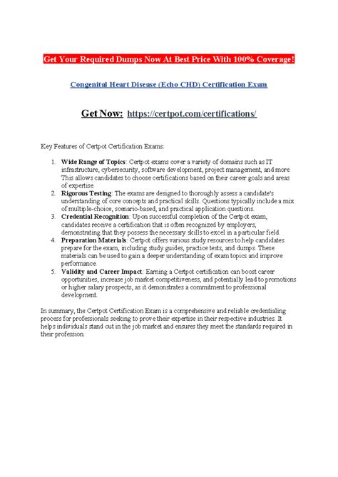 Congenital Heart Disease (Echo CHD) Certification Exam - Get Your ...