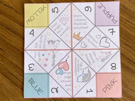 Printable Cootie Catcher, Unicorn Party Favors, Easy Craft Game, Kids ...