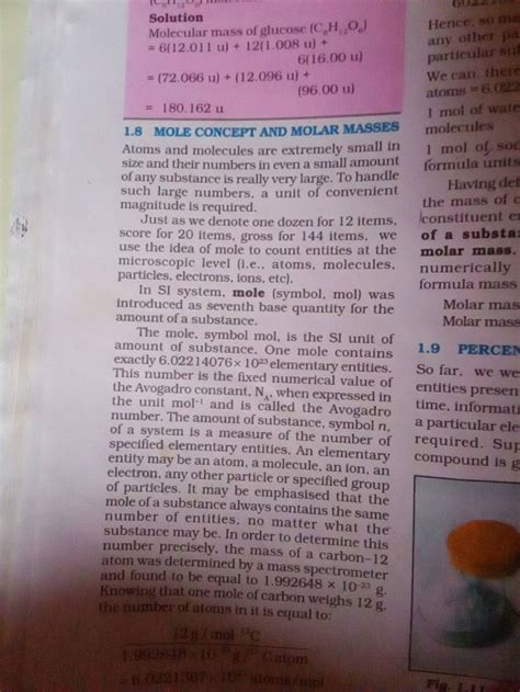 SolutionMolecular mass of glucose (C6 H12 O6 ) =6(12.011u)+12(1.008u)+