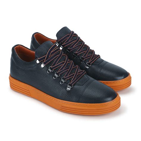 Buy John Richardo Navy Pebble Skin Sneakers Online - 614779 | The ...