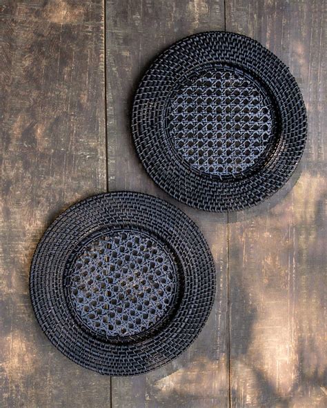 Black Rattan Charger (Set of 2) – Nicobar