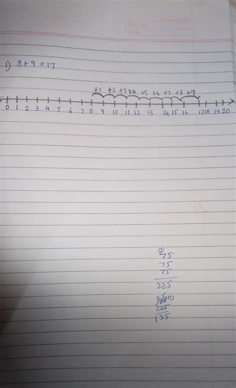 Evaluate 8+9 using the number line - Brainly.in