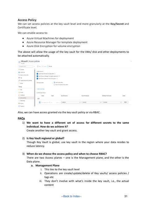 Azure-4 - microsoft azure notes for exam 4 - Access Policy We can set ...