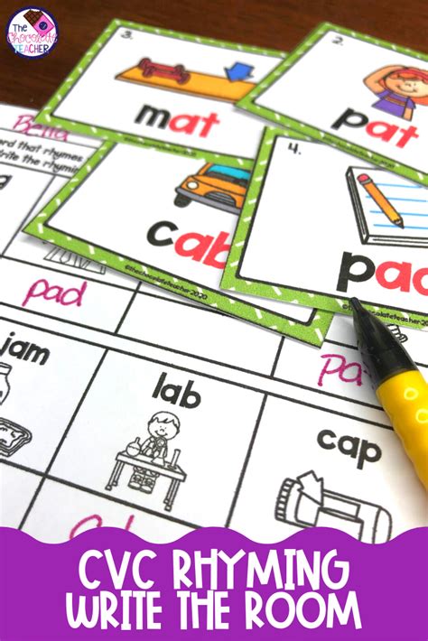 CVC Word Families Rhyming Words Write the Room | Cvc word families, Cvc ...