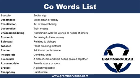 Co Words: Boost Your English Vocabulary Today - GrammarVocab