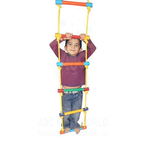 Wooden Ladder for Kids for Physical Activity (7 Wooden Round Sticks wi ...