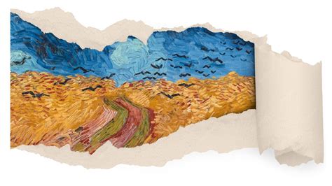 Van goghs wheatfield png sticker ripped paper remixed by rawpixel ...