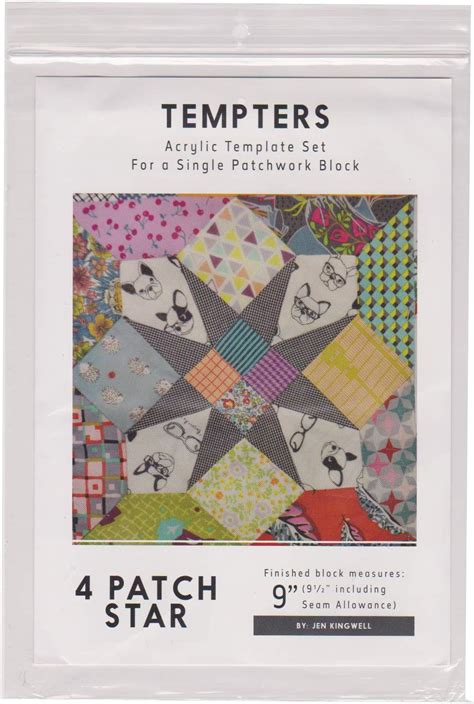 Buy 4 Patch Star Tempters Acrylic Template Set Jen Kingwell 9 Block ...