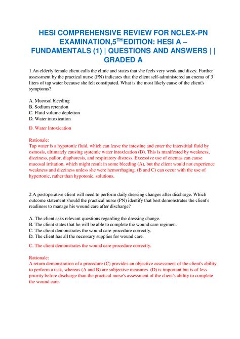 HESI COMPREHENSIVE REVIEW FOR NCLEX-PN EXAMINATION,5THEDITION: HESI A ...