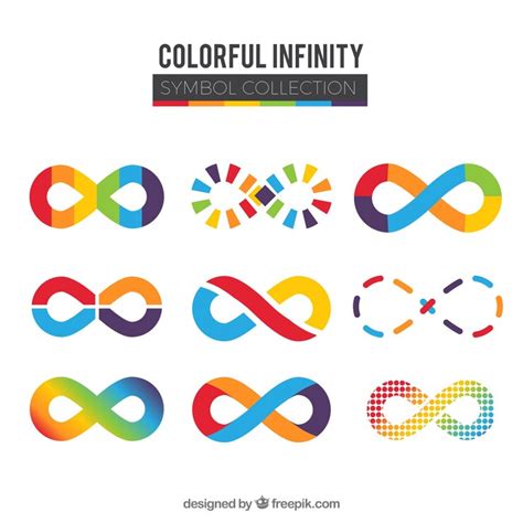 Infinity symbol collection with colors | Free Vector