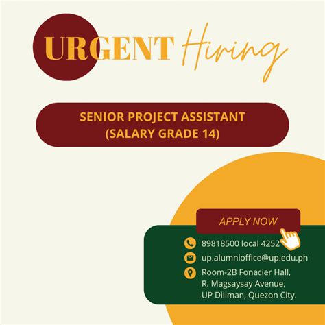 Urgent Hiring! One (1) Senior Project Assistant – UP Alumni Website