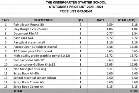 School Stationery for Grade 1 的图像结果