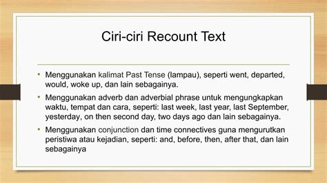 PPT RECOUNT TEXT KLS 8 a Type of Recount Text / Jenis Recount Text | PPT