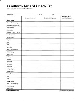 Landlords Inspection Checklist Tentant Move Out - Fill Online ...