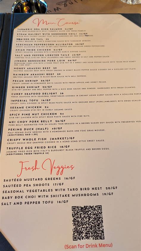 Menu at QI Austin: Modern Asian Kitchen restaurant, Austin