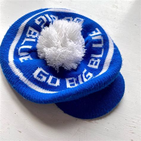 🐳 Vintage 1980s Go Big Blue Brimmed Beanie 🐳 Made... - Depop