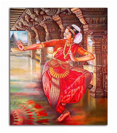 Tamatina Traditonal Art Canvas Painting|Bharatnatyam|Classic Art|Size ...