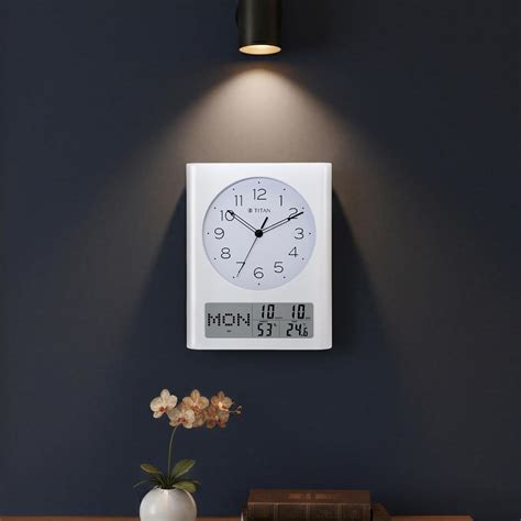 Buy Titan Analog and Digital Display Wall Clock | Day, Date & Month ...