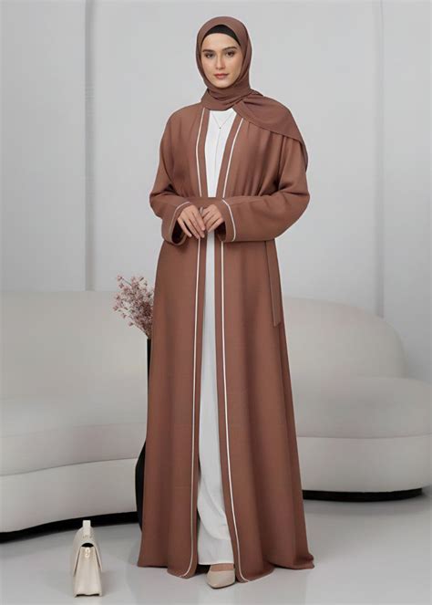 RUHI DOUBLE SHRUG ABAYA | WHITE TO GOLDEN