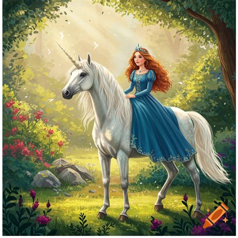 Princess riding a unicorn on Craiyon