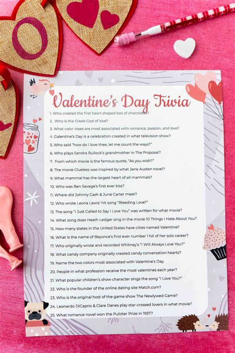 Valentines Day Trivia Questions {Free Printable!} - Play Party Plan
