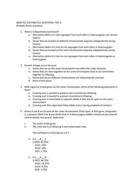 Image result for Genetics Test Questions