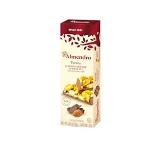 El Almendro's Almond Crocanti Chocolate, Premium Spanish Turron Snack ...