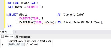Image result for SQL 1 Year Before Date
