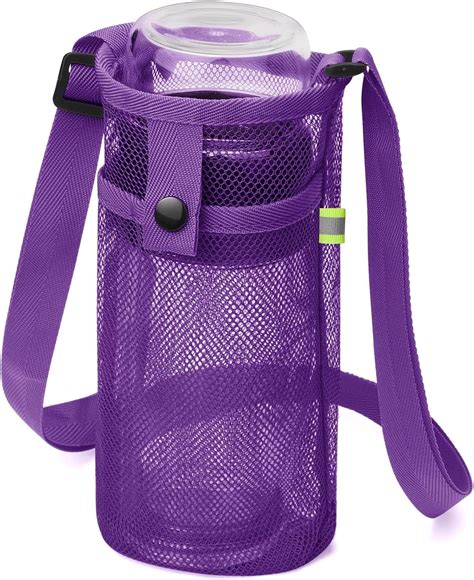 Water Bottle Bag with Strap, Mesh Water Bottle Holder Crossbody Water ...
