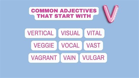 Adjectives That Start With V - Capitalize My Title