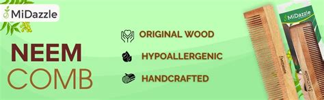 Buy Midazzle Neem wooden comb for women hair growth | Kacchi Neem Wood ...