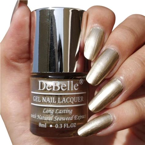 DeBelle Gel Nail Lacquer Chrome Gold - (Bright Gold Toned Chrome Nail ...