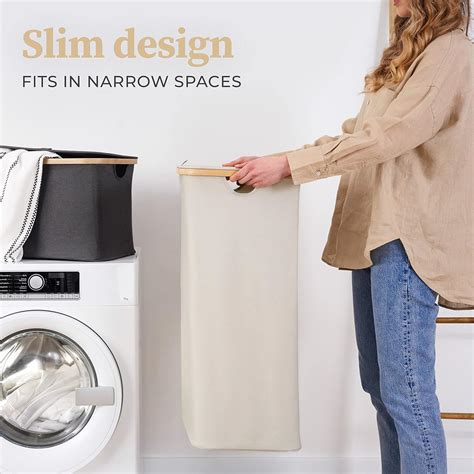 Buy Hennez Laundry Basket With Lid - 100L Large Bamboo Laundry Hamper ...