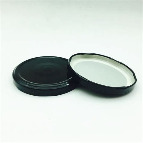 82mm black pop safety button metal twist off lug cap for canning jar ...