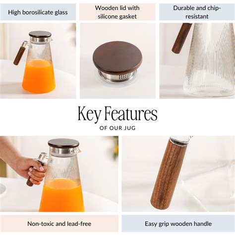 Borosilicate Glass Fluted Lemonade Jug With Lid 1800ml Online - Premium ...
