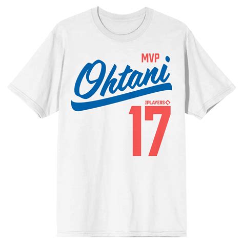 Shohei Ohtani MVP Ohtani Players #17 Men's White Crew Neck Short Sleeve T-Shirt-XXL - Walmart.com