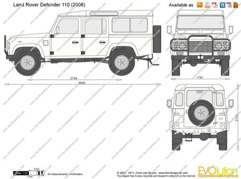 The-Blueprints.com - Vector Drawing - Land Rover Defender 110 | Land ...