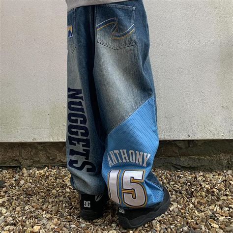 Vintage unk nba Denver nuggets baggy jeans 38x34... - Depop